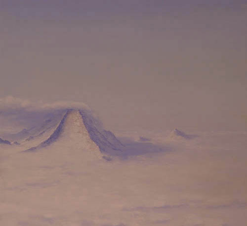 Aerial View of Vinson Massiff in Distance David Rosenthal Paintings of Antarctica